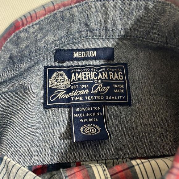 American Rag Mens Plaid Button Down - Picture 3 of 7